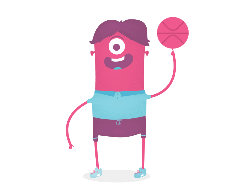 dribbb basketball dribbble gif illustration mascot