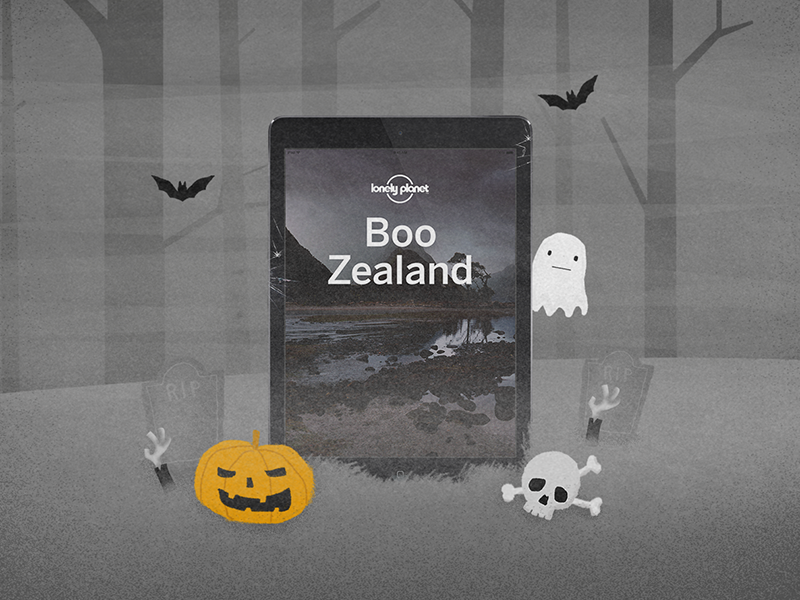 Lonely Planet | Halloween promotion undead forest zombie bats ghost ebook skull pumpkin halloween illustration