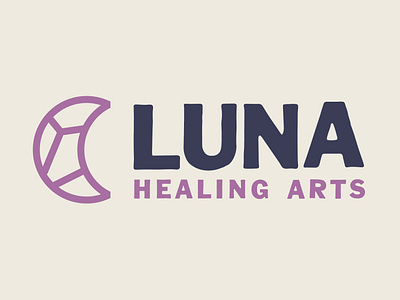 Luna Healing Arts - Word Mark crystal healing illustration logo logotype massage moon wordmark