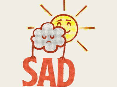 SAD autumn cloud fall illustration sad season sun