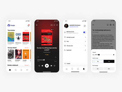 App design for listening to audio-books app design audiobook book listen mobile design music tingla ui uiux ux