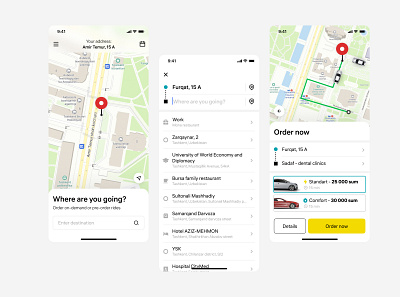 Taxi mobile app app design design taxi app ui uiux ux