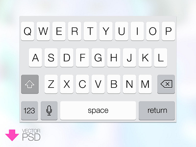 iPhone Keyboard PSD apple download ios ios7 iphone keyboard psd vector