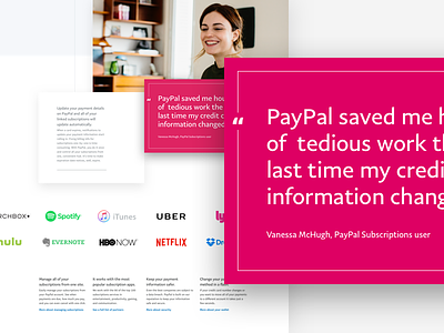 Layout Exploration clean footer logos paypal pink pullquote testimonial wip