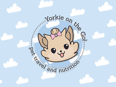 Yorkie On The Go Logo animated brand branding design flat illustrator instagram logo logodesign pet petshop terrier toon travel vector yorkshire