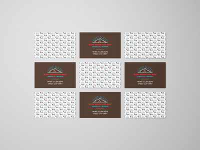 Ruby Mountain Beef Business Cards branding business cards design illustration logo pattern typography vector