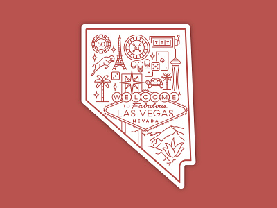 Nevada sticker design hometown icon illustration las vegas nevada sticker