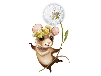 Little mouse with flowers childrens clothing flowers