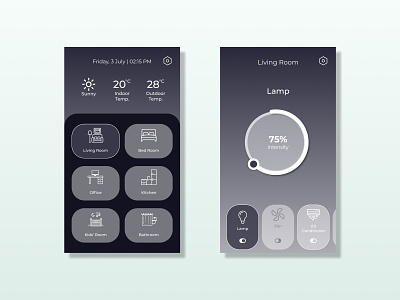 100 Days of UI: Home Monitoring Dashboard 100 days of ui app dark mode design home dasboard home monitoring mobile app switch ui ux