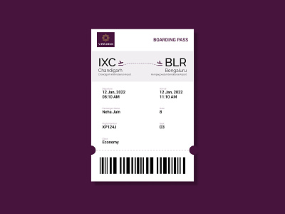 100 days of UI: Boarding Pass 100 days of ui airways app boarding boarding pass branding design flight flight ticket mobile app travel travel app ui ux web design