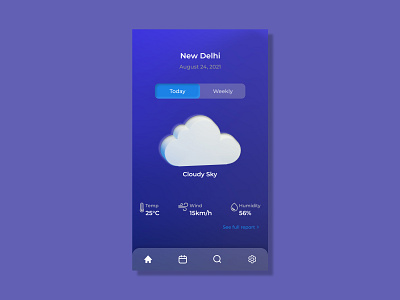 100 Days of UI: Weather 100 days of ui app cloudy design geography humidity mobile app rainy sunny temperature ui ux weather weather app windy