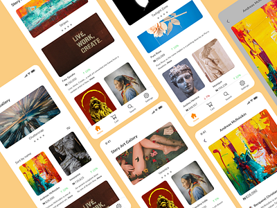 Digital Art Gallery app art branding dailyui dailyuichallenge design digital gallery illustration logo productdesign ui ux vector