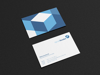 DigitaleKunden 3d blue business card geometry germany internet logo sascha shapes startup wohlgemuth