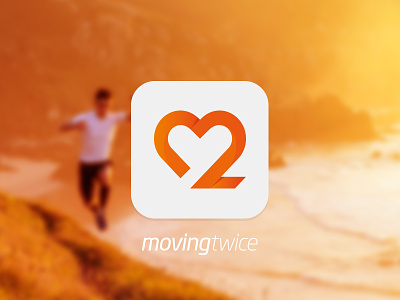 Movingtwice Logo app dynamic fond icon moving orange running sascha sport twice wohlgemuth