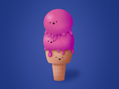 Melting ice cream illustration character design cute cute illustration digital art digital illustration funny illustration ice cream ice cream design ice cream illustration illustration illustration texture ipad pro kawaii kawaii art kawaii illustration melting ice cream procreate