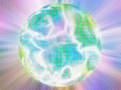 Iridescent Sphere 3d abstract burst colorful crystal ball fantasy futuristic glow halftone hologram holographic iridescence iridescent photoshop psychedelic sci fi sphere