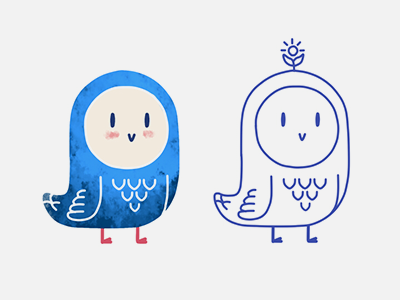 Bird art bird blue illustration mascot
