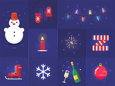 Christmas pattern christmas flat icons new year pattern