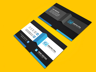 I will design creative and professional business card black blue business card design