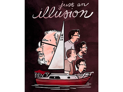 Just an illusion boat digital editorial illustration film poster illustration movie poster procreate