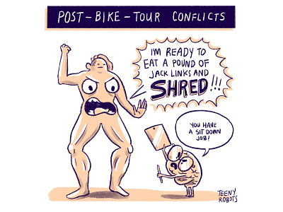 TFW bike tour is over bicycle tour cartoon comic digital art illustration procreate single panel comic