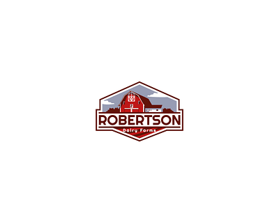 Robertson farms logo design design flat logo