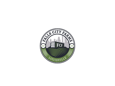 falls city farms design logo vector