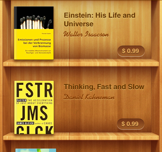 Book app: store app book bookself ios iphone reader wood