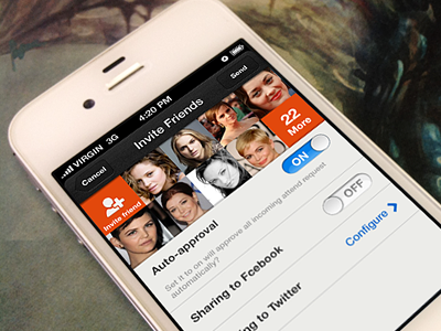 Event invite friend app event ios iphone