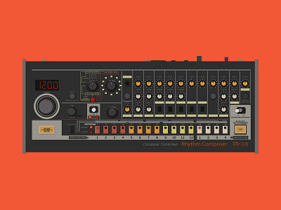 illustration art inspired by Roland TR-808