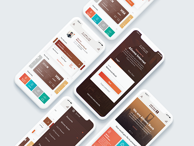 Banking App Concept arab bank app banking cards dashboard debit iphonex login profile tiles ui