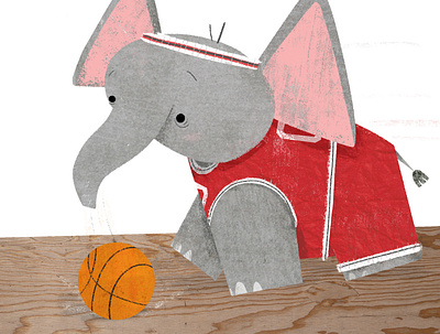 🏀Slam Trunk 🏀 basketball book illustration childrens book childrens illustration elephant illustration kidlitart photoshop picture book story texture textures tutorial