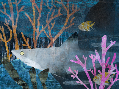 🦈 Shark Week🦈 book illustration childrens book illustration kidlitart ocean picture book shark texture