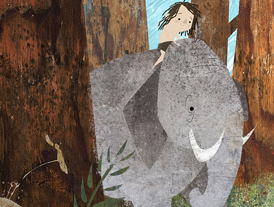 Taking a Walk on the Wild Side 🐘 book illustration character design children childrens book collage design elephant graphic design illustration jungle kidlitart picture book story