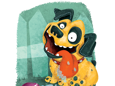 Fetch! character design childrens book dog illustration textures