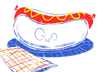 Happy 4th of July! character design food fourth holiday hot dog illustration july