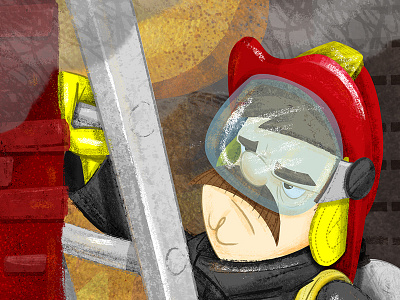 To the Rescue! character design childrens book childrens book art cintiq firefighter illustration kid lit people photoshop textures wacom