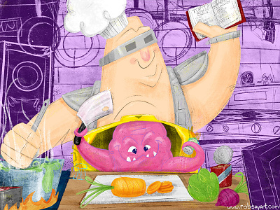 Cooking with Krang! childrens book cute fan art illustration kidlitart photoshop teenage mutant ninja turtles tmnt tmnt 2