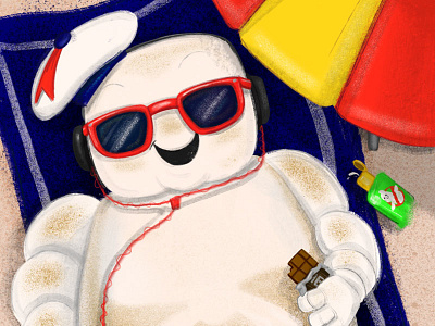 Bad Summer - Stay Puft Marshmallow Man character design fan art fan art friday ghostbusters illustration kid lit art