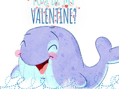 Whale you be my valentine? childrens book childrens illustration kidlitart love picture book valentines day whale