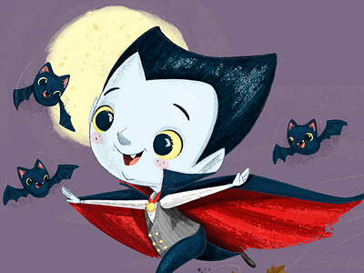 Learning to fly childrens book childrens illustration halloween holiday illustration kidlitart october vampire