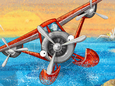 Sea Plane ✈️ book illustration childrens book illustration illustrator