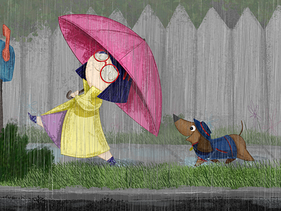 Rainy Day Brigade book illustration illustration kidlit kidlitart painting