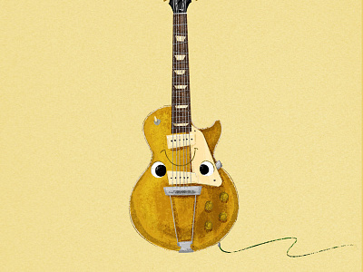 1952 Gibson Les Paul Gold Top book illustration childrens book cute gibson guitar history illustration instrument kid lit music rock n roll spot illustration