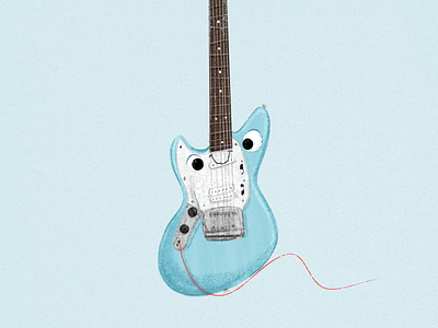 Kurt Cobain’s Fender Jag-Stang book illustration character design childrens book guitar illustration kid lit kidlit kidlitart nirvana picture book rock n roll