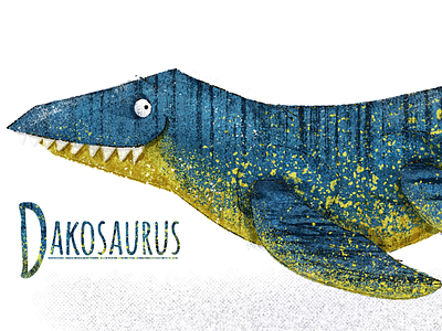 D is for Dakosaurus alphabet animal dinosaur illustration kidlit kidlitart picture book story