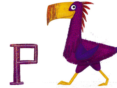 P is for Paraphysornis 🐦 alphabet animals bird childrens book childrens illustration dinosaur illustration kidlit kidlitart picture book story