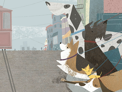 Foggy Walking Crew book illustration california childrens book dogs illustration illustrator picture book san francisco