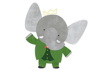 Kidlit Inktober - Day 1 Babar book illustration childrens book cute design illustration illustrator kidlitart picture book