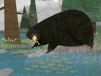 Bear with me while I grab a snack animal animals bear childrens book cute illustration nature picture book story